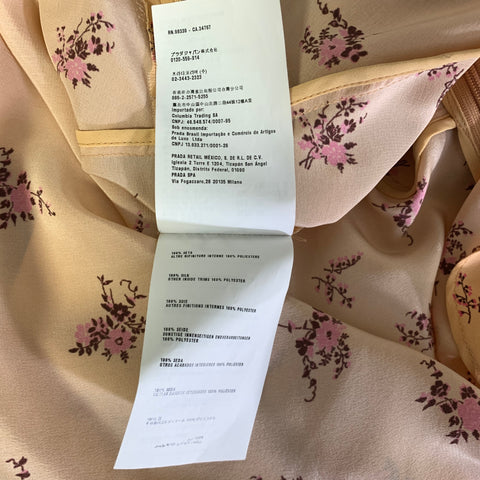 MIU MIU Size 4 Peach Pink Silk MF1335 Floral Knee Length Dress