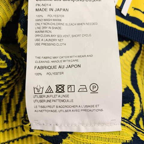COMME des GARCONS HOMME PLUS Size M Yellow Navy Geometric Polyester Pullover