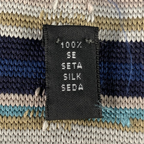 PAUL SMITH Multi Color Stripe Silk Knit Tie