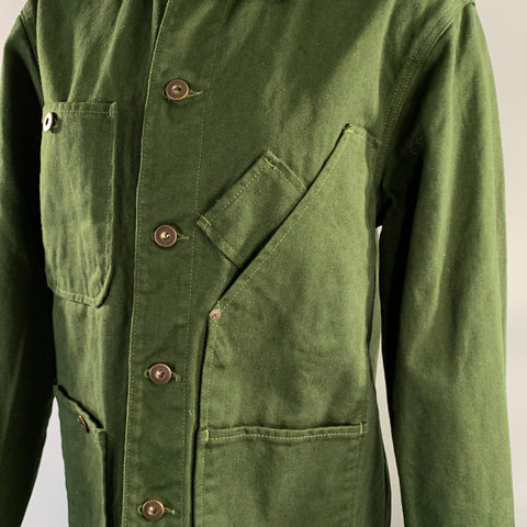 TELLASON Size S Green Hunter Green Cotton Cargo Jacket