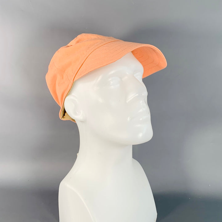 DRIES VAN NOTEN Size M Orange Taupe Cotton Twill Baseball Cap Hat