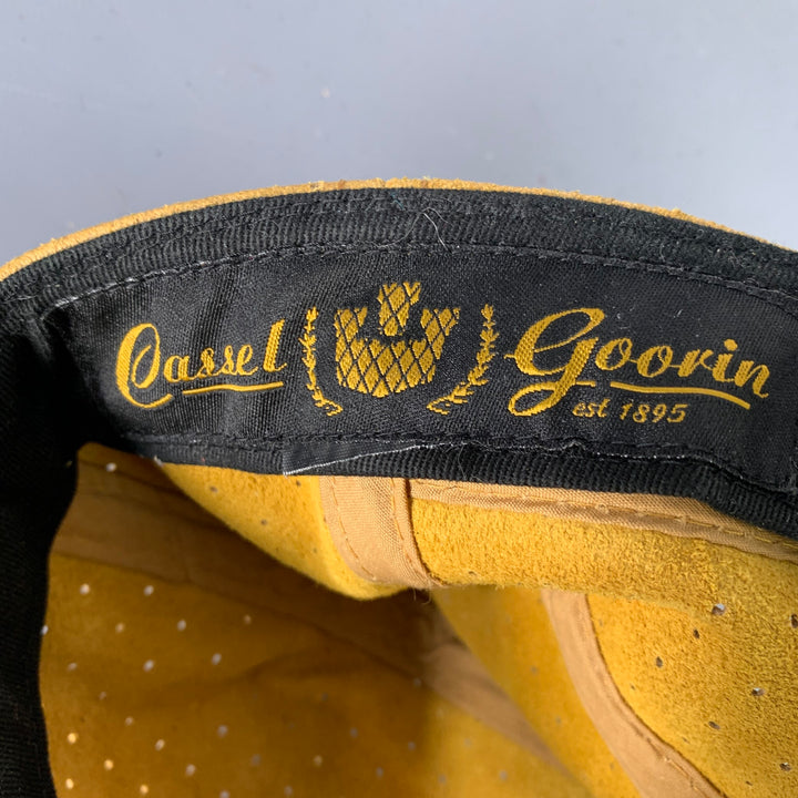 GOORIN BROTHERS by CASSEL GORRIN Yellow Perforated Leather Flat Cap Hat