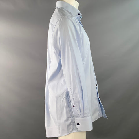 Chemise à manches longues Eton en coton bleu coupe cintrée, taille M