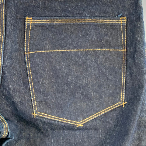 RALEIGH DENIM Size 34 Jones Indigo Twill Cotton Blend Straight Selvedge Jeans