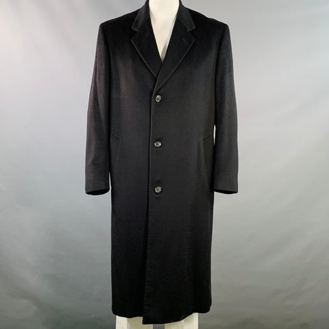 NEIMAN MARCUS Size 42 Black Cashmere Single Breasted Coat