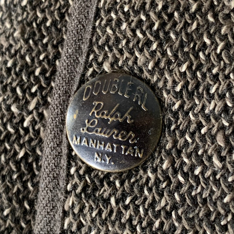 RRL by RALPH LAUREN Size L Green Grey Knit Wool Cotton Snap Button Jacket