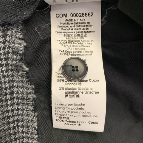 DONDUP Size 35 Black Grey Houndstooth Cotton Blend Flat Front Casual Pants