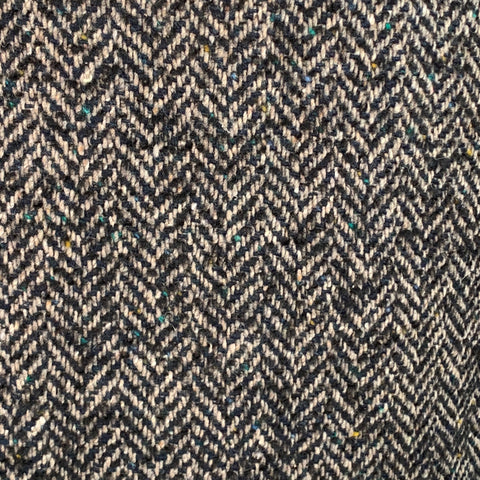 MAX STANCO Size 46 Grey Black Herringbone Wool Blend Double Breasted Peak Lapel Coat