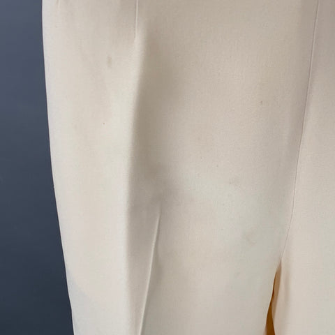 RALPH LAUREN Size 6 Cream Silk Wide Leg Dress Pants