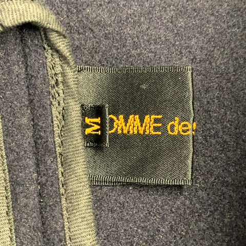 COMME des GARCONS Vintage 1999 Size M Navy Wool Blend Unstructured Shawl Collar Open Front Jacket