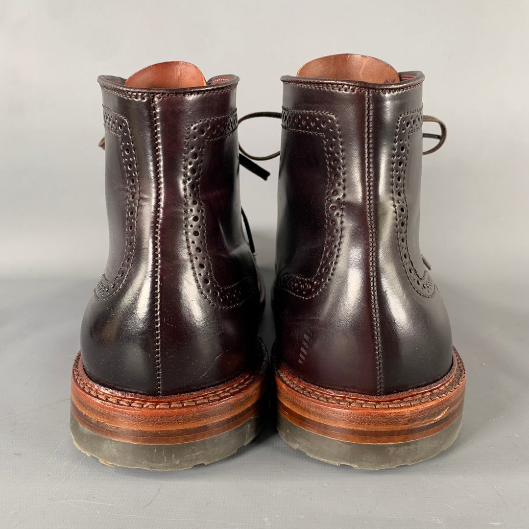 ALDEN Size 11.5 Burgundy Wingtip Leather Ankle Boots