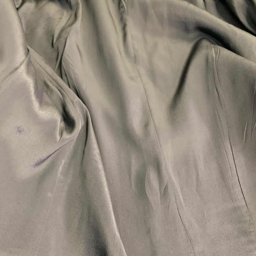 ETRO Size L Black Brocade Jacquard Flat Front Notch Lapel Pantsuit