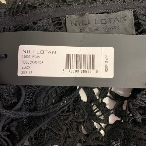 NILI LOTAN Size XS Black Lace Floral Dress Top