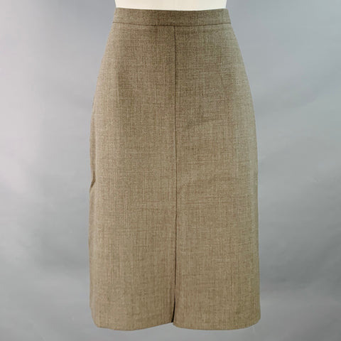 KATAYONE ADELI Size 2 Brown Grey Wool Blend Pencil Below Knee Skirt