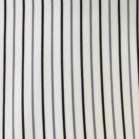 THOM BROWNE Size M White Grey Black Stripe Cotton One Pocket Long Sleeve Shirt