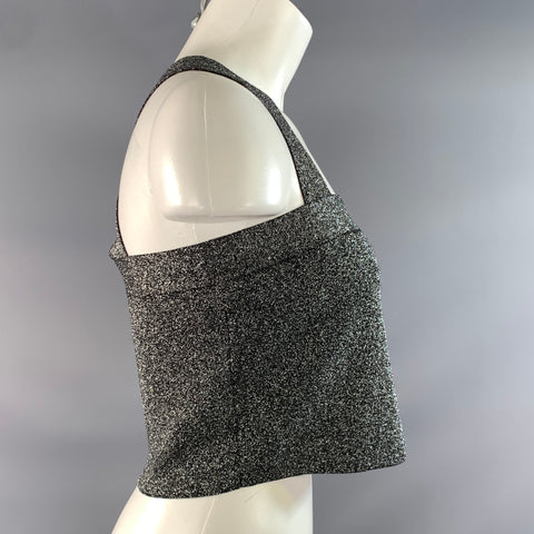 DEREK LAM Size L Silver Black Viscose Tank Casual Top
