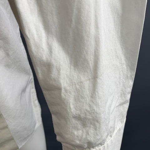 MAISON MARTIN MARGIELA Size S White Light Grey Cotton Long Sleeve Shirt