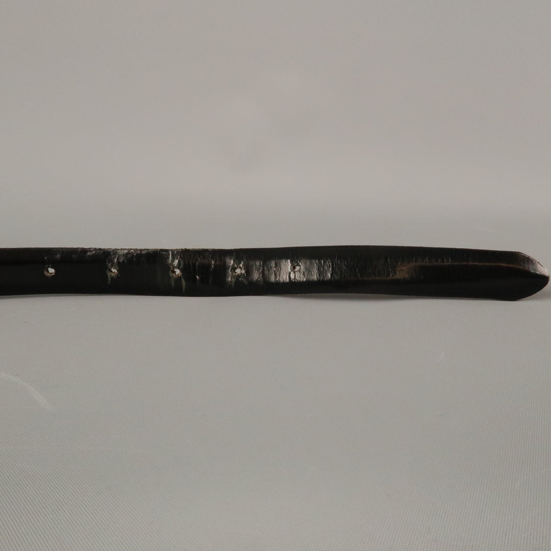 WCM NEW YORK Size L Black Solid Calfskin Belt