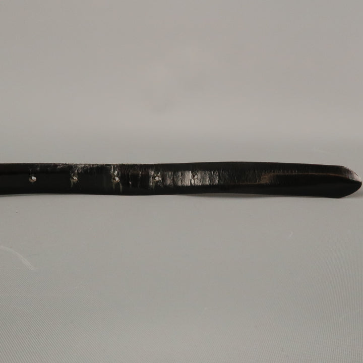 WCM NEW YORK Size L Black Solid Calfskin Belt