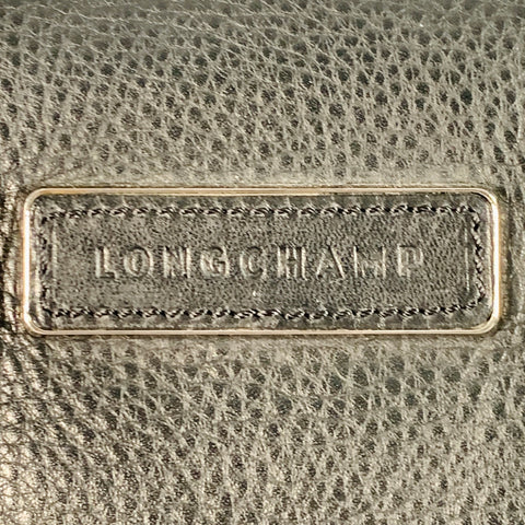 LONGCHAMP x KATE MOSS Black Silver Leather Top Handles Handbag