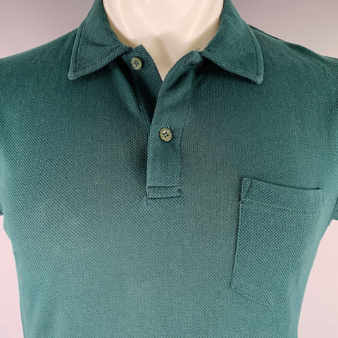 SUNSPEL Taille S Polo Vert en Coton Mesh Une Poche