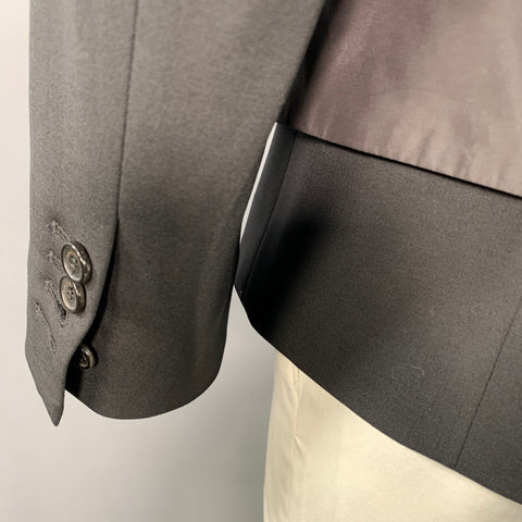 Veste de sport utilitaire DSQUARED2 en mélange de laine vierge noire et argentée, taille 44