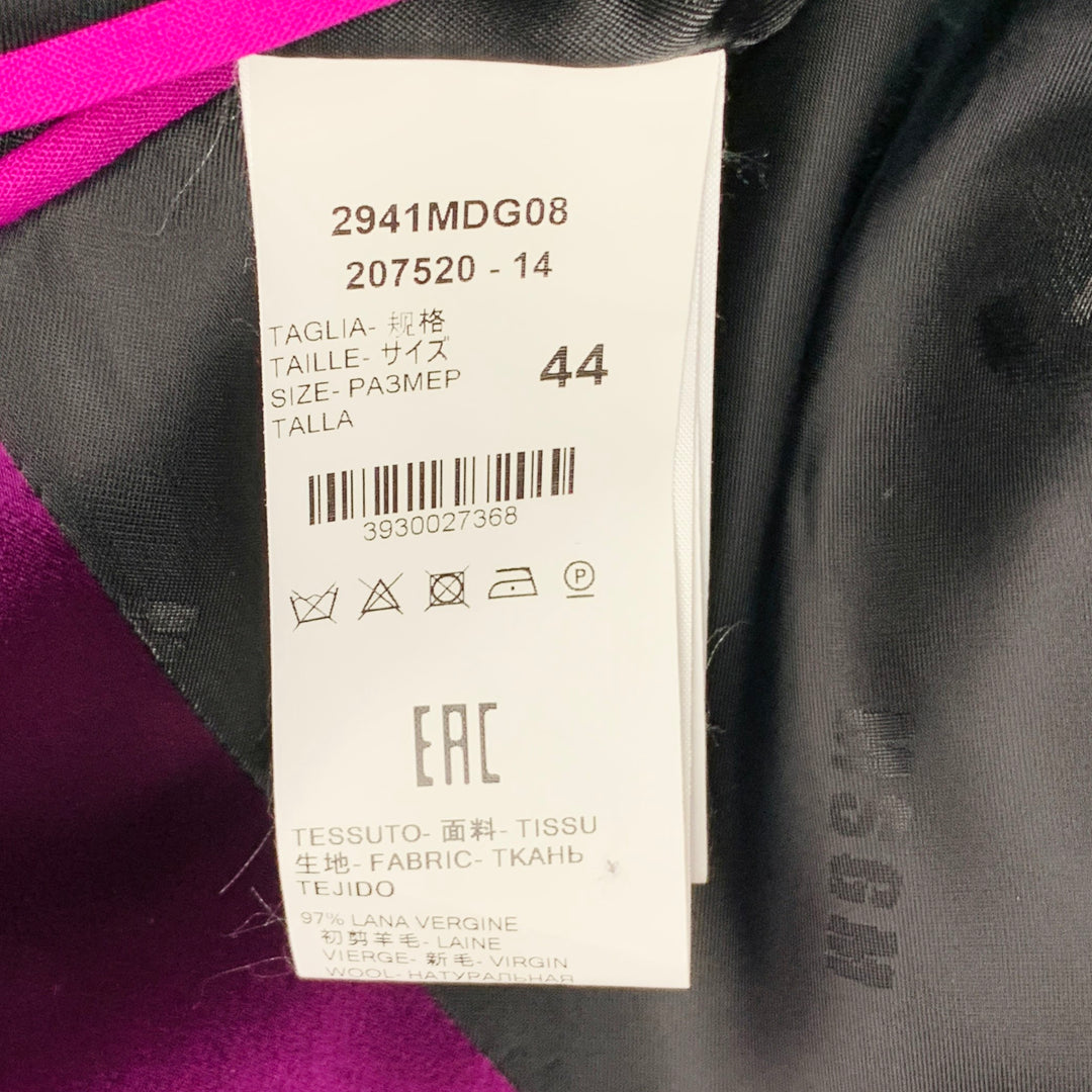 MSGM Size 8 Magenta Wool Blend Shawl Collar Jacket Blazer
