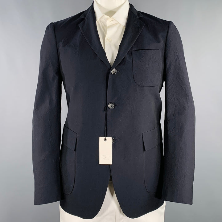 WOOSTER + LARDINI Size 42 Navy Wool Notch Lapel Sport Coat