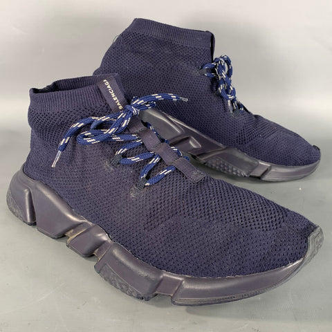 BALENCIAGA Navy Mesh Runner Sneakers