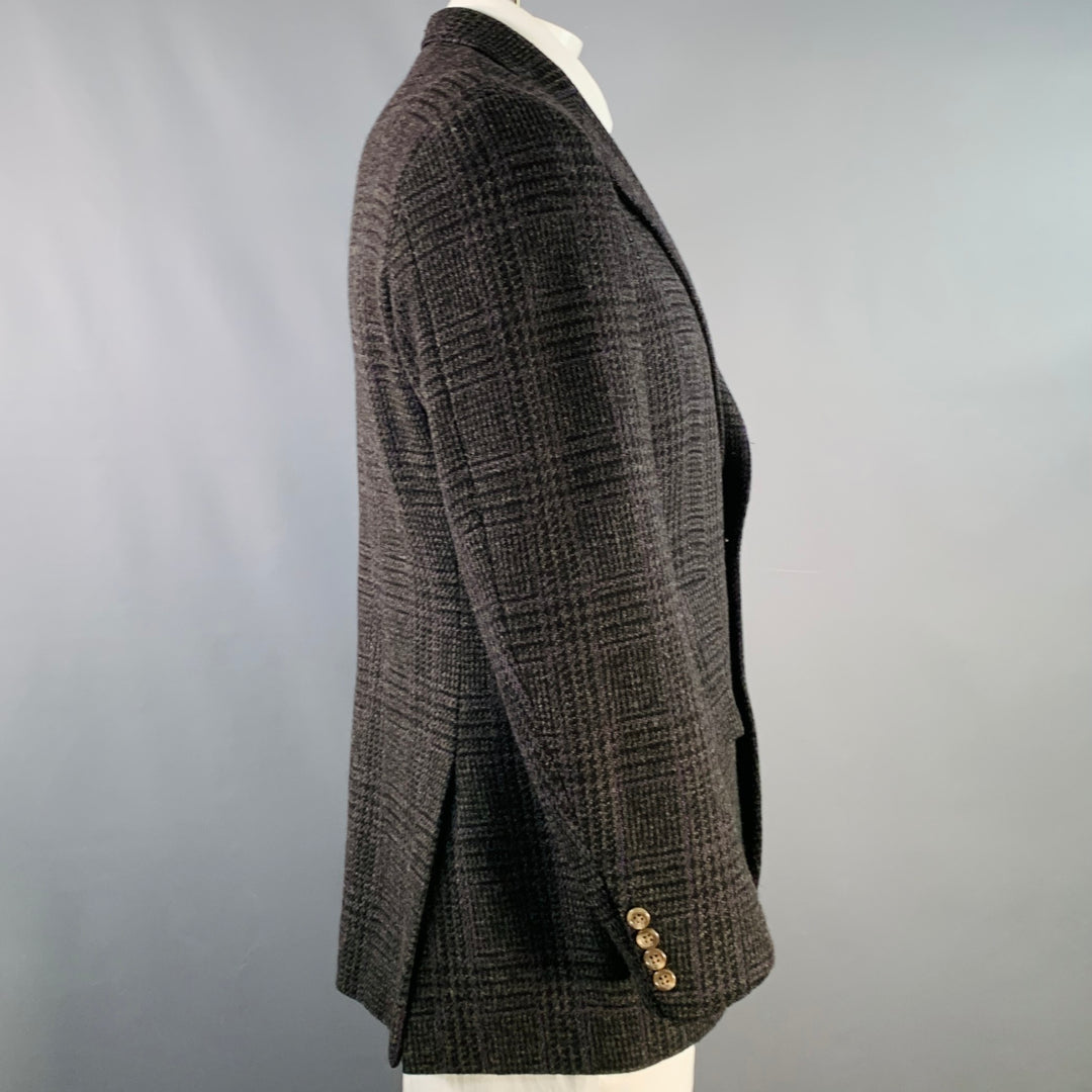POLO by RALPH LAUREN Size 42 Regular Brown Purple Glenplaid Virgin Wool Sport Coat