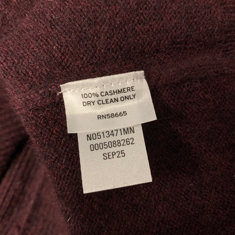 NORDSTROM Size XL Burgundy Knitted Cashmere Crew-Neck Sweater