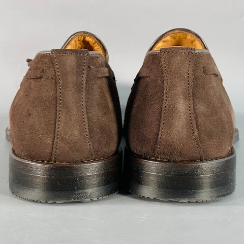 CHARLES TYRWHITT Size 9 Chocolate Brown Suede Tassels Slip On Loafers