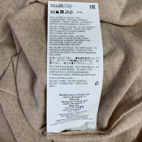 JIL SANDER Size L Heather Khaki Knit Cotton Crew Neck Pullover
