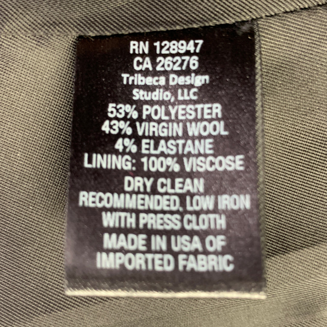 NILI LOTAN Size 2 Black Grey Polyester Blend Pinstripe Peak Lapel Pantsuit