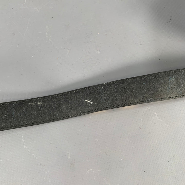 SALVATORE FERRAGAMO Size 29 Black Gold Logo Leather Belt