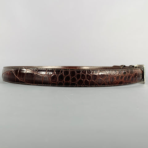 COACH Size 34 Brown Alligator Leather Belt