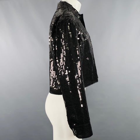 JUNYA WATANABE 2020 Size XS Black Sequined Polyester Cropped Jacket