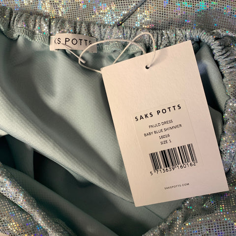 SAKS POTTS Size S Silver Blue Polyamide Elastane Metallic A-Line Outfits & Sets