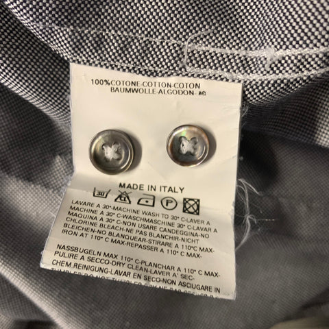 MARTIN MARGIELA SS2013 Size M Black White Speckled Cotton Button Up Long Sleeve Shirt
