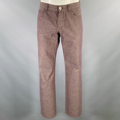 LORO PIANA Size 36 Purple Cotton Button Fly Casual Pants