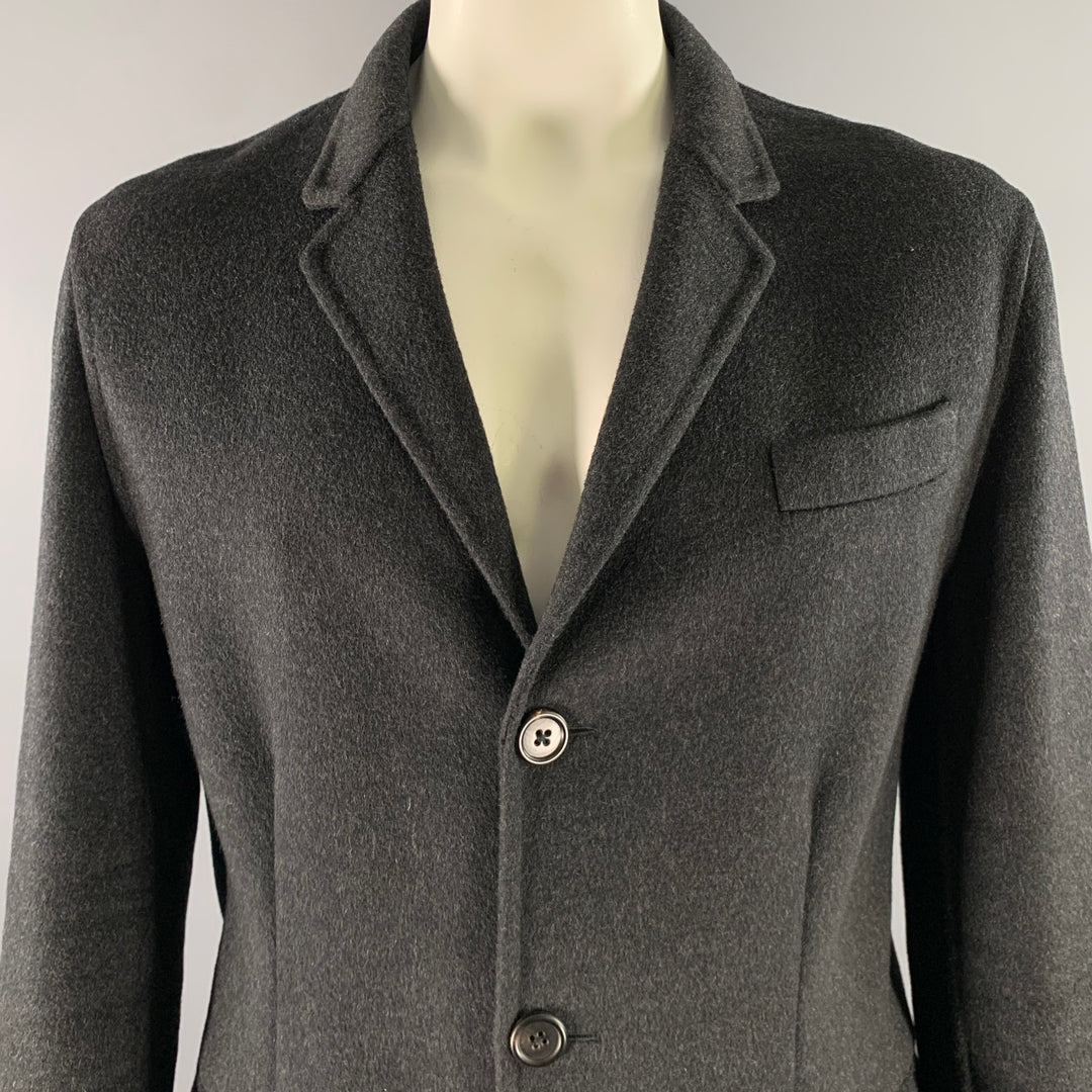 MARC JACOBS Size XL Grey Charcoal Wool Coat