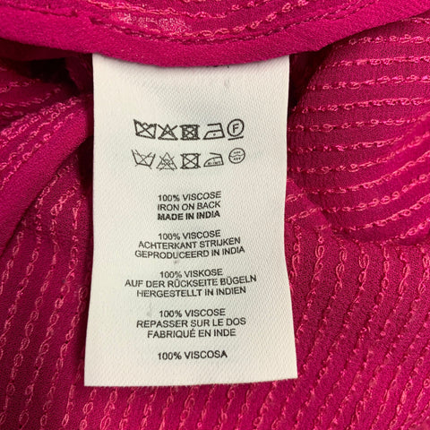 DRIES VAN NOTEN FW22 Size S Red Sequined Viscose Hidden Placket Long Sleeve Shirt