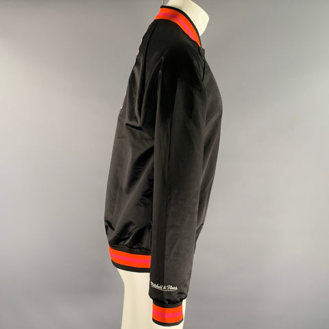Mitchell & Ness Nostalgia Co Chest Size M Black Red Embroidery Jacket