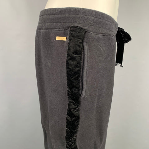 ALAIA Size M Black Cotton Blend Wide Leg Casual Crop Pants