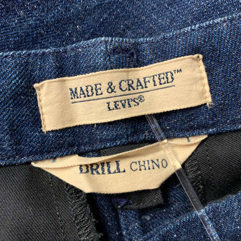 Pantalon décontracté MADE & CRAFTED Taille 31, bleu marine chiné, à braguette boutonnée