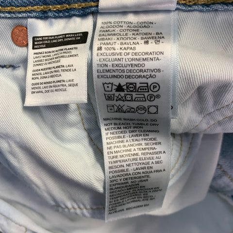 LEVI STRAUSS Size 32 Blue Cotton Wide Leg Distressed Raw Edge Jeans