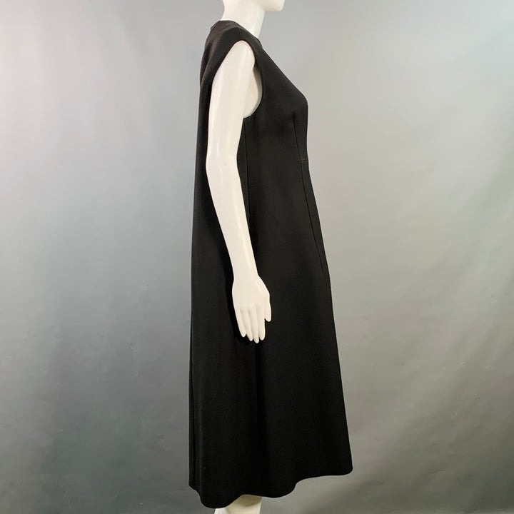 THE ROW Size XS/S Black Wool Silk Sleeveless Oversized Midi Dress