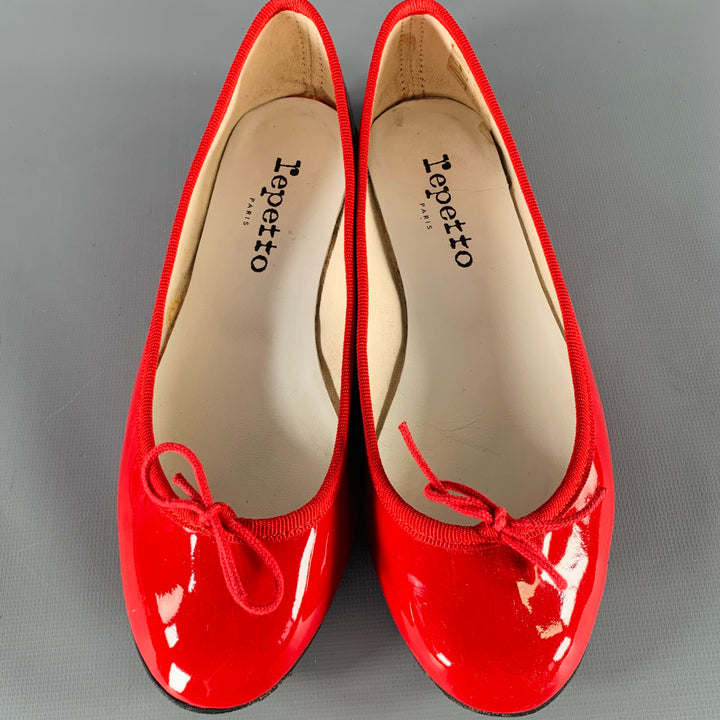 REPETTO Size 6.5 Red Patent Leather Ballet Flats