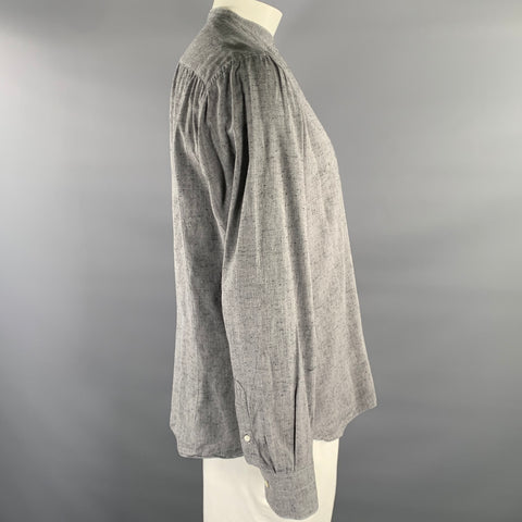 Chemise à manches longues col Mao gris chiné taille L EIDOS
