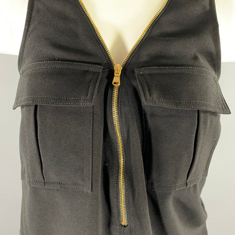 TRINA TURK Size XS Black Gold Polyester Sleeveless Casual Top